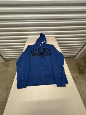 Old Navy Blue Full Zip Hoodie Sweatshirt Est 1994 Logo Small